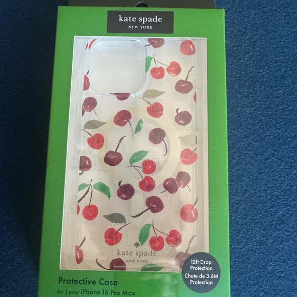 Kate Spade ♠️Cherry Design iPhone 16 Pro Max Case- protect your phone in style 🍒 - Picture 1 of 9